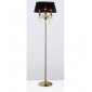 Lampadaire Olivia avec Abat jour noir 3 Ampoules laiton antique/cristal|Lampadaire|Luminaire Center