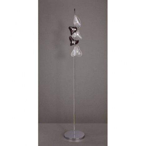 Lampadaire Otto 5 Ampoules G4, chrome poli/verre dépoli/verre noir|Lampadaire|Luminaire Center