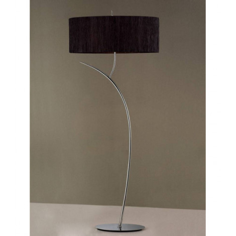 Lampadaire Eve 2 Ampoules E27, chrome poli avec Abat jour noir ovale|Lampadaire|Luminaire Center