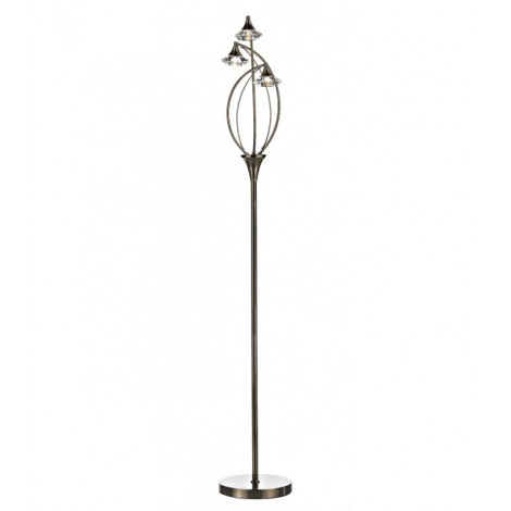 Lampadaire Luther laiton antique et cristal 3 ampoules|Lampadaire|Luminaire Center