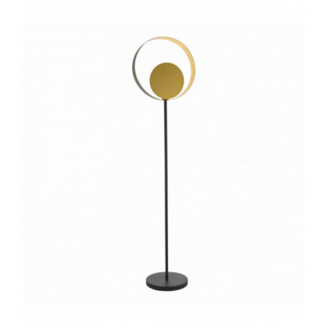 Lampadaire Cal en Acier, Plaque en laiton satiné et noir mat|Lampadaire|Luminaire Center