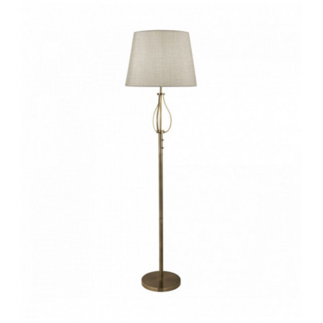 Lampadaire vegas led 1 ampoule laiton antique avec abat-jour avoine|Lampadaire|Luminaire Center