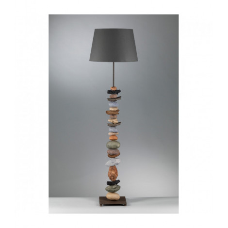 Lampadaire VERA Métal,Tissu Gris|Lampadaire|Luminaire Center
