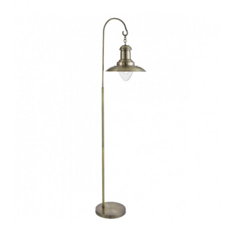 Lampadaire Fisherman, en laiton antique et verre|Lampadaire|Luminaire Center