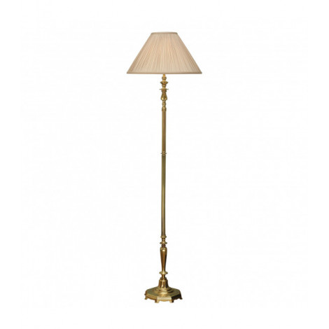 Lampadaire Asquith laiton et abat-jour beige imitation soie|Lampadaire|Luminaire Center