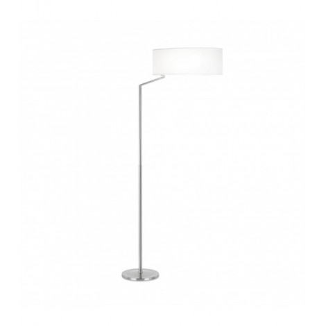 Lampadaire Twist, nickel satiné et abat jour blanc|Lampadaire|Luminaire Center