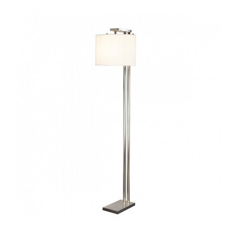 Lampadaire Belmont, nickel brossé, abat-jour blanc|Lampadaire|Luminaire Center