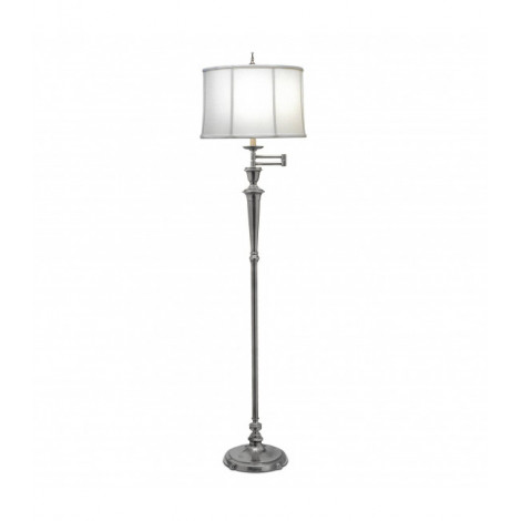 Lampadaire Arlington, nickel antique, avec abat-jour blanc cassé|Lampadaire|Luminaire Center