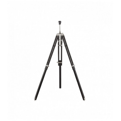 Lampadaire Tripod, bois foncé et nickel brillant, sans abat-jour|Lampadaire|Luminaire Center