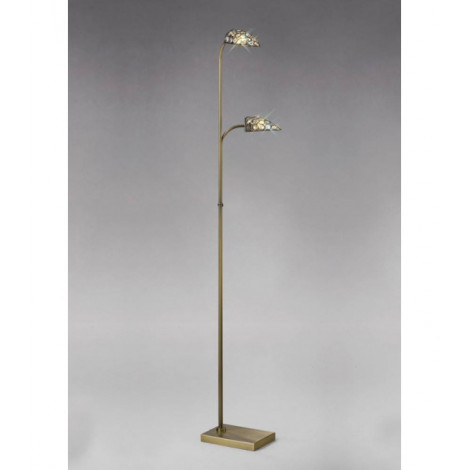 Lampadaire Ashton 2 Ampoules laiton antique/cristal|Lampadaire|Luminaire Center