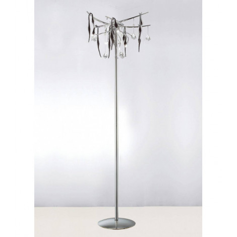 Lampadaire Cygnet 6 Ampoules chrome poli/verre noir/cristal|Lampadaire|Luminaire Center