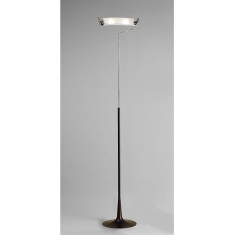 Lampadaire Zira 2 Ampoules G9, chrome poli/verre blanc dépoli/Wenge|Lampadaire|Luminaire Center