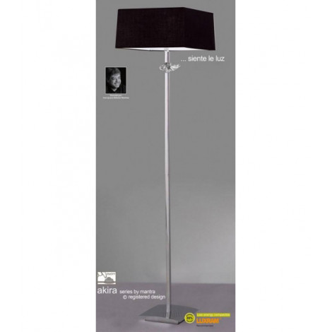 Lampadaire Akira 3 Ampoules E27, chrome poli avec Abat jour noir|Lampadaire|Luminaire Center