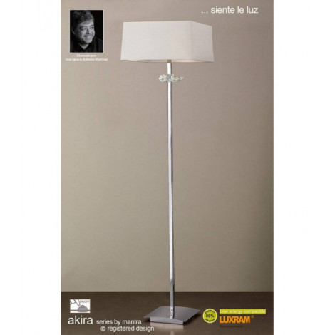 Lampadaire Akira 3 Ampoules E27, chrome poli avec Abat jour crème|Lampadaire|Luminaire Center