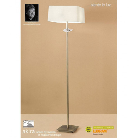 Lampadaire Akira 3 Ampoules E27, laiton antique avec Abat jour crème|Lampadaire|Luminaire Center