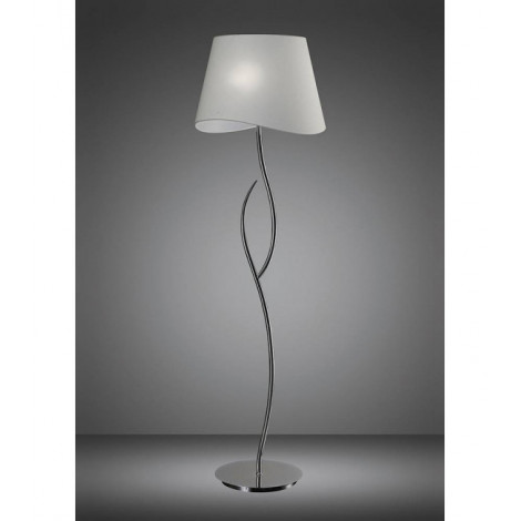 Lampadaire Ninette 4 Ampoules E27, chrome poli avec Abat jour blanc ivoire|Lampadaire|Luminaire Center