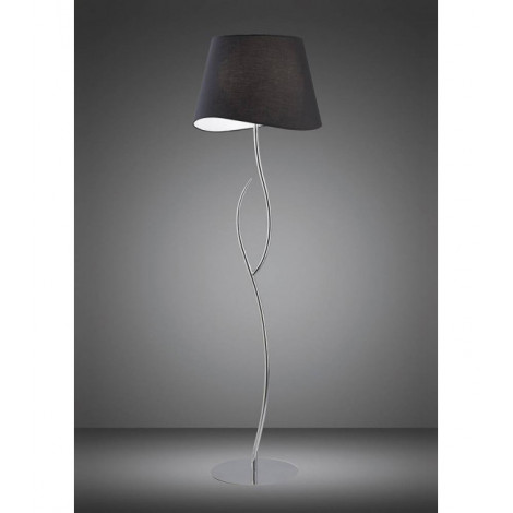 Lampadaire Ninette 4 Ampoules E27, chrome poli avec Abat jour noir|Lampadaire|Luminaire Center