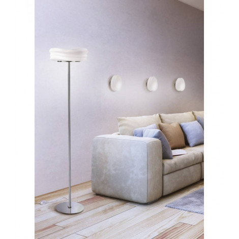 Lampadaire Mediterraneo 2 Ampoules E27, chrome poli/verre blanc dépoli|Lampadaire|Luminaire Center