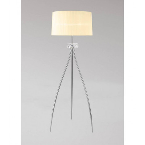 Lampadaire Loewe 3 Ampoules E27, chrome poli avec Abat jour blanc|Lampadaire|Luminaire Center