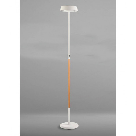 Lampadaire Noa 2 Ampoules 21W Down 9W Up LED 3000K, 3000lm, blanc mat/hêtre|Lampadaire|Luminaire Center