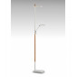 Lampadaire Phuket 2 Ampoules 21W Down 7W Up LED 3000K, 3000lm, blanc mat/hêtre|Lampadaire|Luminaire Center