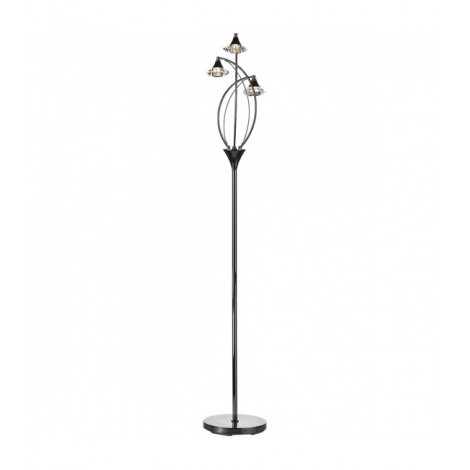 Lampadaire Luther chrome noir et cristal 3 ampoules|Lampadaire|Luminaire Center
