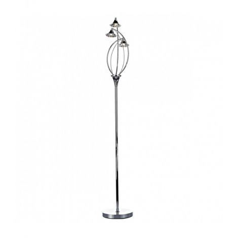 Lampadaire Luther chrome poli et cristal 3 ampoules|Lampadaire|Luminaire Center