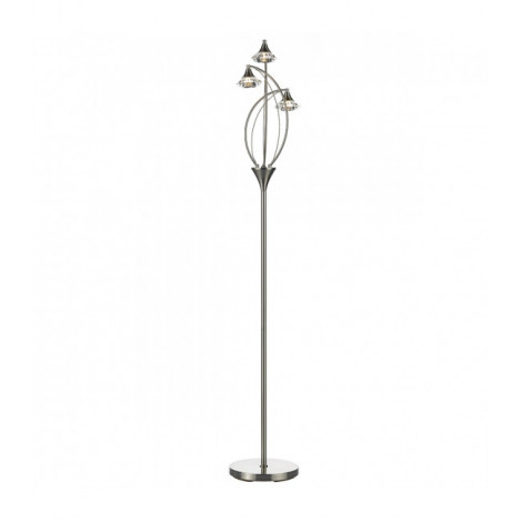 Lampadaire Luther chrome satiné et cristal 3 ampoules|Lampadaire|Luminaire Center