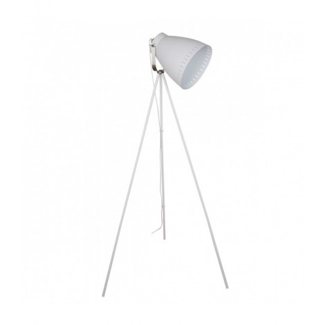Lampadaire industriel et rétro Franklin blanc sablé, nickel satiné|Lampadaire|Luminaire Center