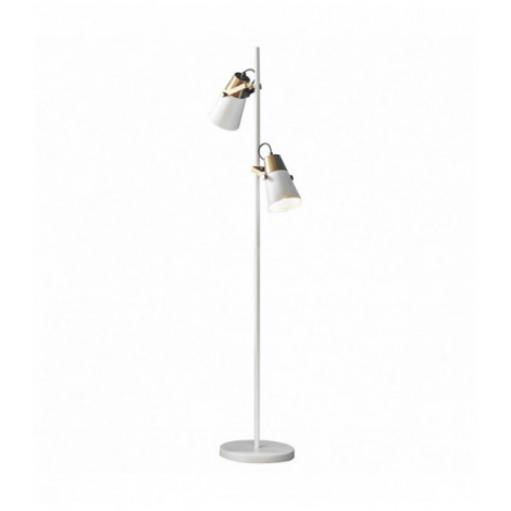 Lampadaire Gerik en Acier , blanc et peinture en laiton vieilli|Lampadaire|Luminaire Center