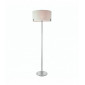 Lampadaire Hayfield en Tissu , Plaque de nickel satiné et tissu ardoise gris|Lampadaire|Luminaire Center