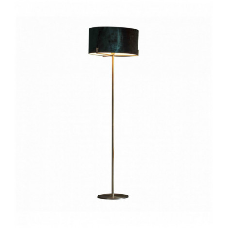 Lampadaire Hayfield en Tissu , Plaque en laiton antique mat et velours vert|Lampadaire|Luminaire Center