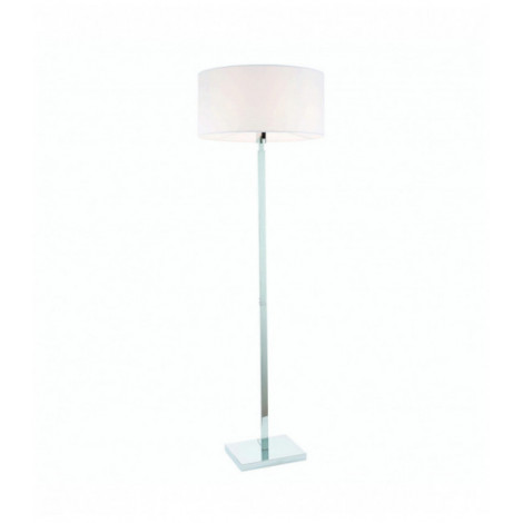 Lampadaire Norton Cylinder en Acier , Plaque chromée et tissu blanc vintage|Lampadaire|Luminaire Center