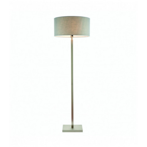 Lampadaire Norton Cylinder en Acier , Plaque de nickel mat et tissu gris|Lampadaire|Luminaire Center
