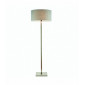 Lampadaire Norton Cylinder en Acier , Plaque de nickel mat et tissu gris|Lampadaire|Luminaire Center