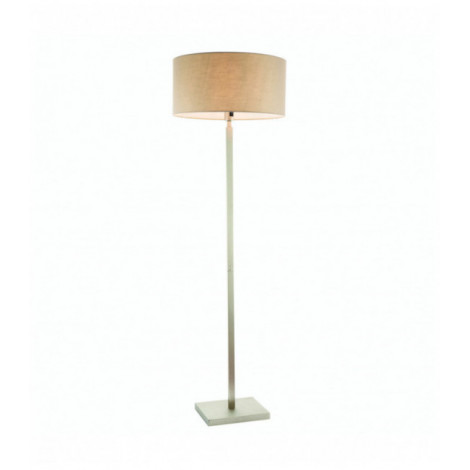 Lampadaire Norton Cylinder en Acier , Plaque de nickel mat et tissu taupe|Lampadaire|Luminaire Center