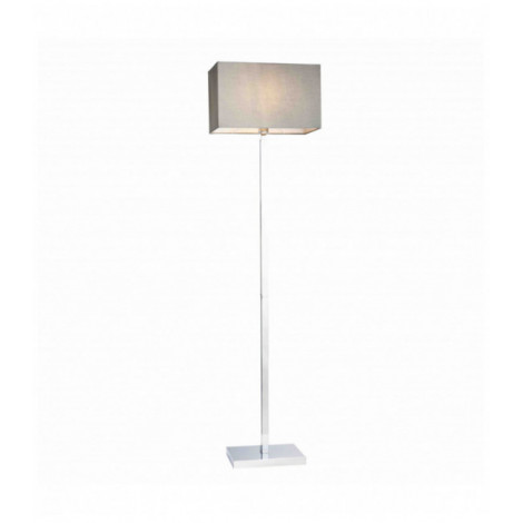 Lampadaire Norton Rectangular en Acier , Plaque chromée et tissu gris|Lampadaire|Luminaire Center