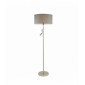 Lampadaire Owen Cylinder en Acier , Plaque de nickel mat et tissu gris|Lampadaire|Luminaire Center