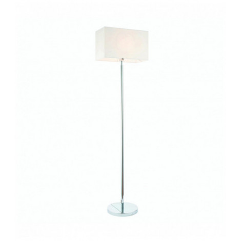Lampadaire Owen Rectangular en Acier , Plaque chromée et tissu blanc vintage|Lampadaire|Luminaire Center