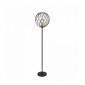 Lampadaire finesse 1 ampoule avec barre ondulée - noir avec douilles dorées|Lampadaire|Luminaire Center