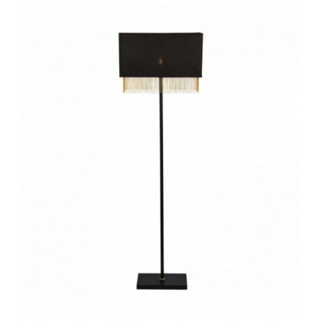 Lampadaire fringe 1 ampoule - abat-jour noir avec chaîne dorée|Lampadaire|Luminaire Center