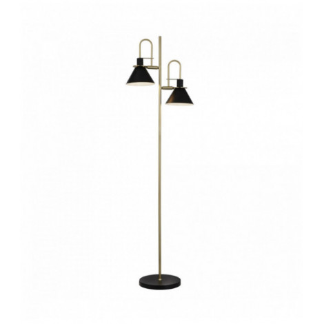 Lampadaire trombone 2 ampoules - noir / laiton|Lampadaire|Luminaire Center