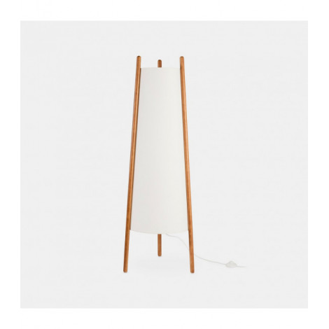 Lampadaire trepied Woody Bois,Tissu Beige,bois de chêne 1 ampoule 130cm|Lampadaire|Luminaire Center