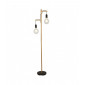 Lampadaire Woody 2 ampoules Bois,acier doux Noir,bois naturel|Lampadaire|Luminaire Center
