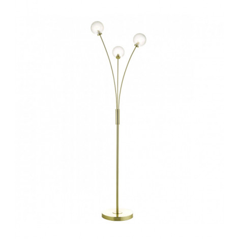 Lampadaire Avari Laiton satiné,verre givré 3 ampoules 152cm|Lampadaire|Luminaire Center