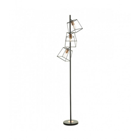 Lampadaire Tower Cuivre poli,Noir mat 3 ampoules 180cm|Lampadaire|Luminaire Center