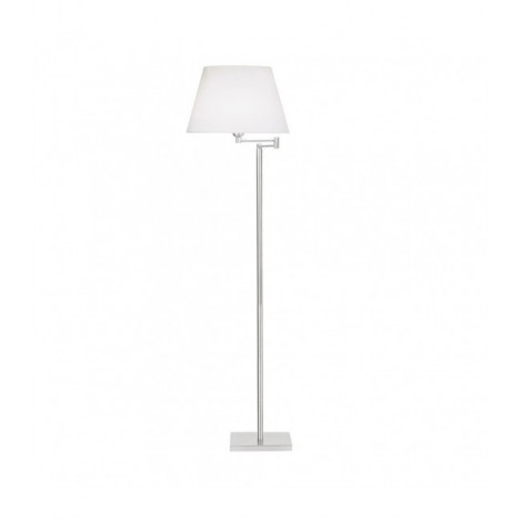 Lampadaire Dover Acier,Tissu Nickel satiné, blanc 150 Cm|Lampadaire|Luminaire Center