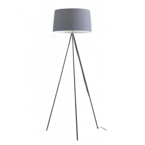 Lampadaire trepied Marilyn 1 ampoule Métal,coton Gris|Lampadaire|Luminaire Center