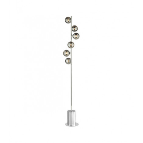 Lampadaire Spiral Chrome poli, verre fumé|Lampadaire|Luminaire Center