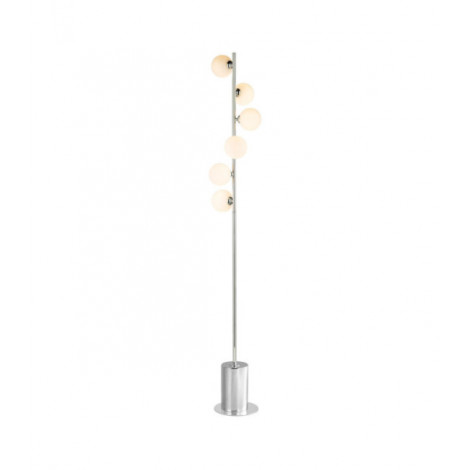 Lampadaire Spiral Chrome poli, verre opale|Lampadaire|Luminaire Center